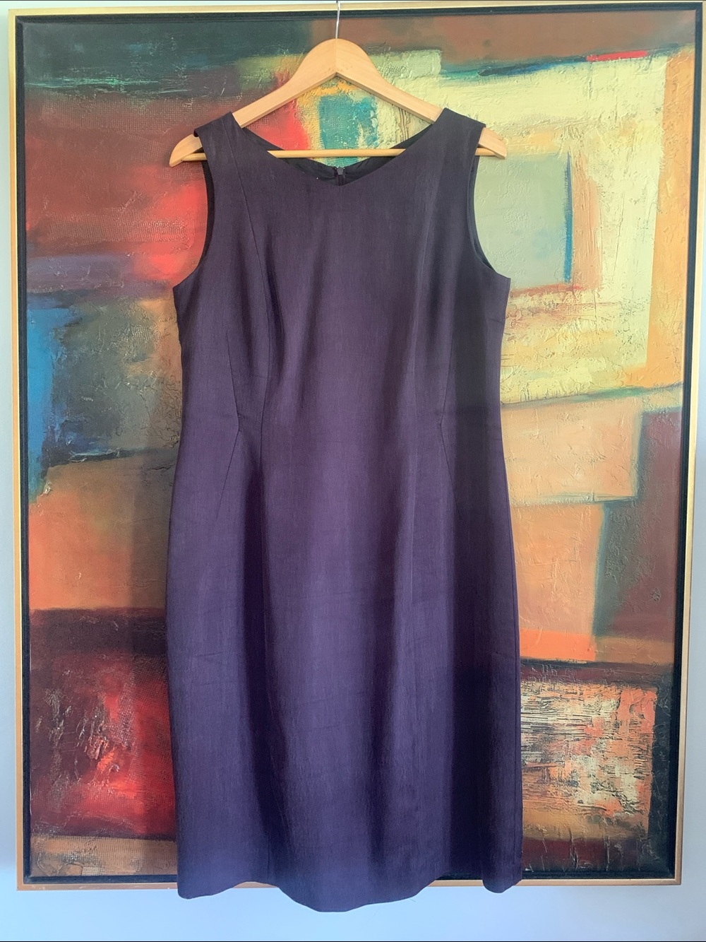 Vintage Windsmoor Tailored Sheath Dress in Dark Eggplant, Sz 14 (US 10)